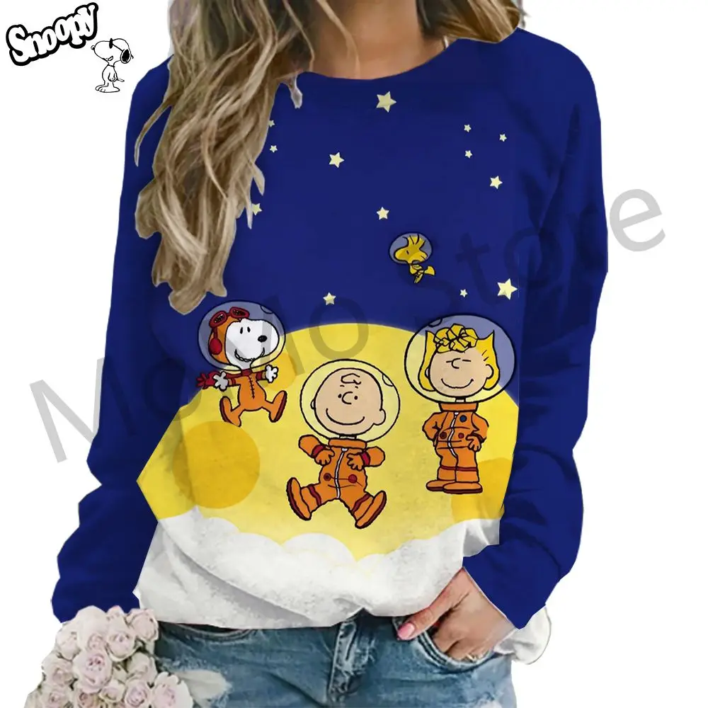 O Neck Women\'s Long Sleeve Sweatshirts Snoopy Leisure New Y2k Fashion Kawaii Clothes Autumn Party 3D Print 2024 High Quality