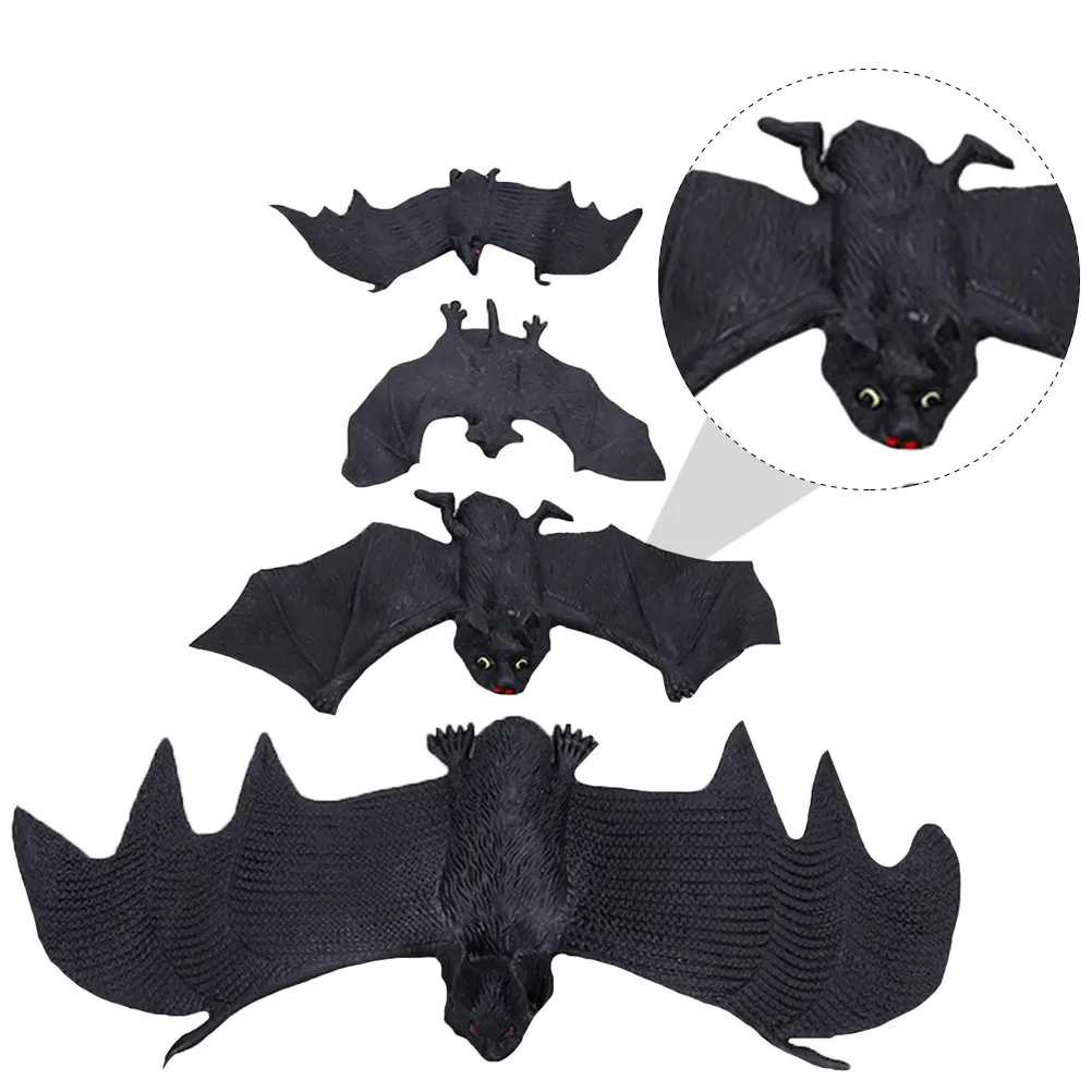 

4Pcs Simulation Bat Prank Props Halloween Party Decor Artificial Bat Props Scary Haunted House Festival Cosplay Decorations