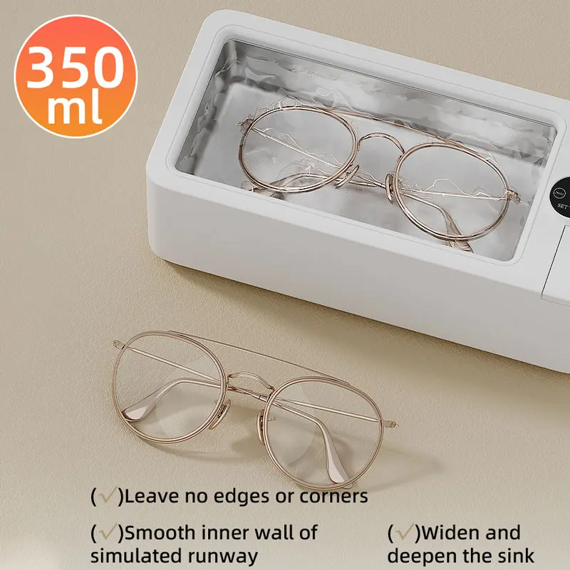 350ml Ultrasonic Cleaning Machine,High Frequency Vibration Washing Tool,Portable Watch Jewelry Glasses Cosmetic Brush Cleaner