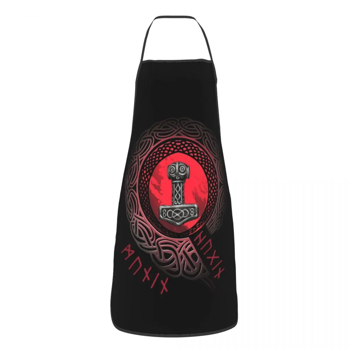 Viking Runes Thor Mjolnir Funny Aprons for Women Men Norse Valhalla Odin Unisex Kitchen Chef Bib Tablier Cuisine Cooking Baking