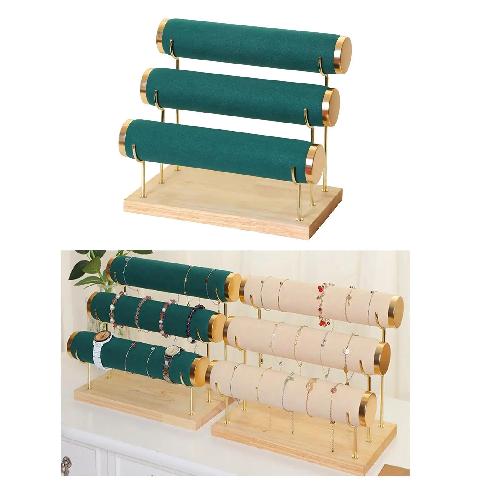 رف عرض رائع للأساور المخملية لتنظيم المنزل على شكل برج للنساء #6