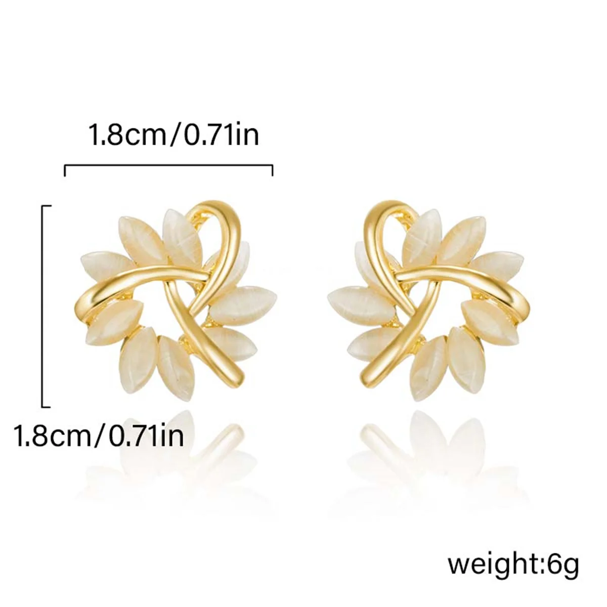 Exquisite Opal Flower Stud Earrings For Women Korean Shiny Crystal Imitation Pearl Floral Leaves Earring Wedding Party Jewelry