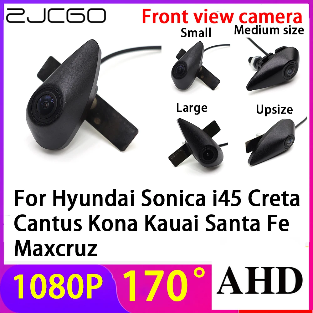 

ZJCGO AHD 1080P LOGO Car Parking Front View Camera Waterproof for Hyundai Sonica i45 Creta Cantus Kona Kauai Santa Fe Maxcruz