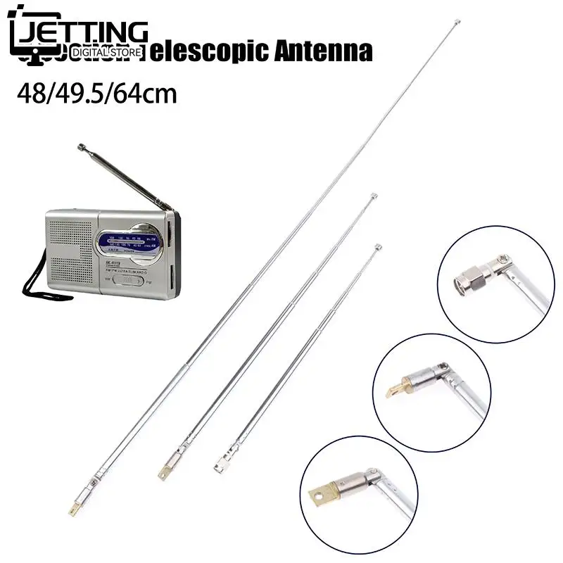 

1pc TV Radio DAB AM FM Universal Folding Length 165MM And Unfold 645MM New 6120-6 Section Replacement Telescopic Aerial Antenna