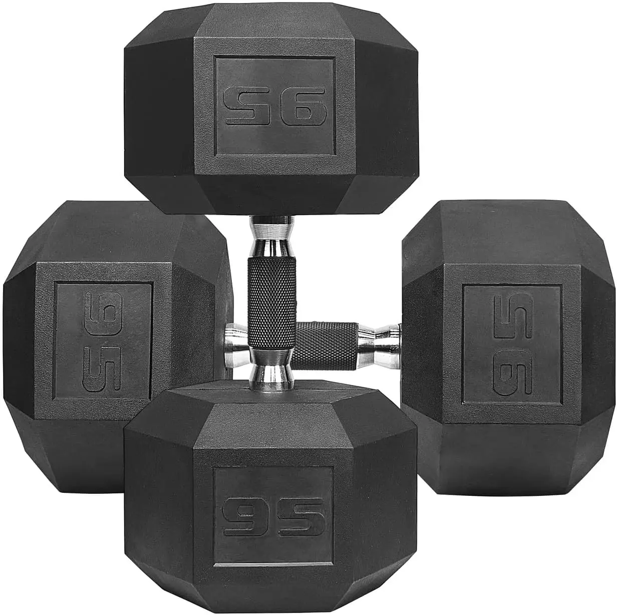 

Rubber EncasedDumbbells with Rubber Grip Contoured Handle for Muscle Toning Strength Building Full Body Workout