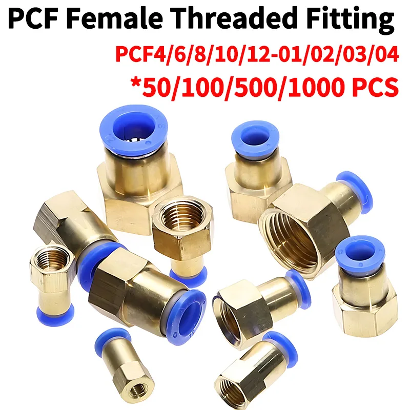 PCF Pneumatic Connector Quick Joint Fitting 4 6 8 10 12mm Hose Tube 1/8