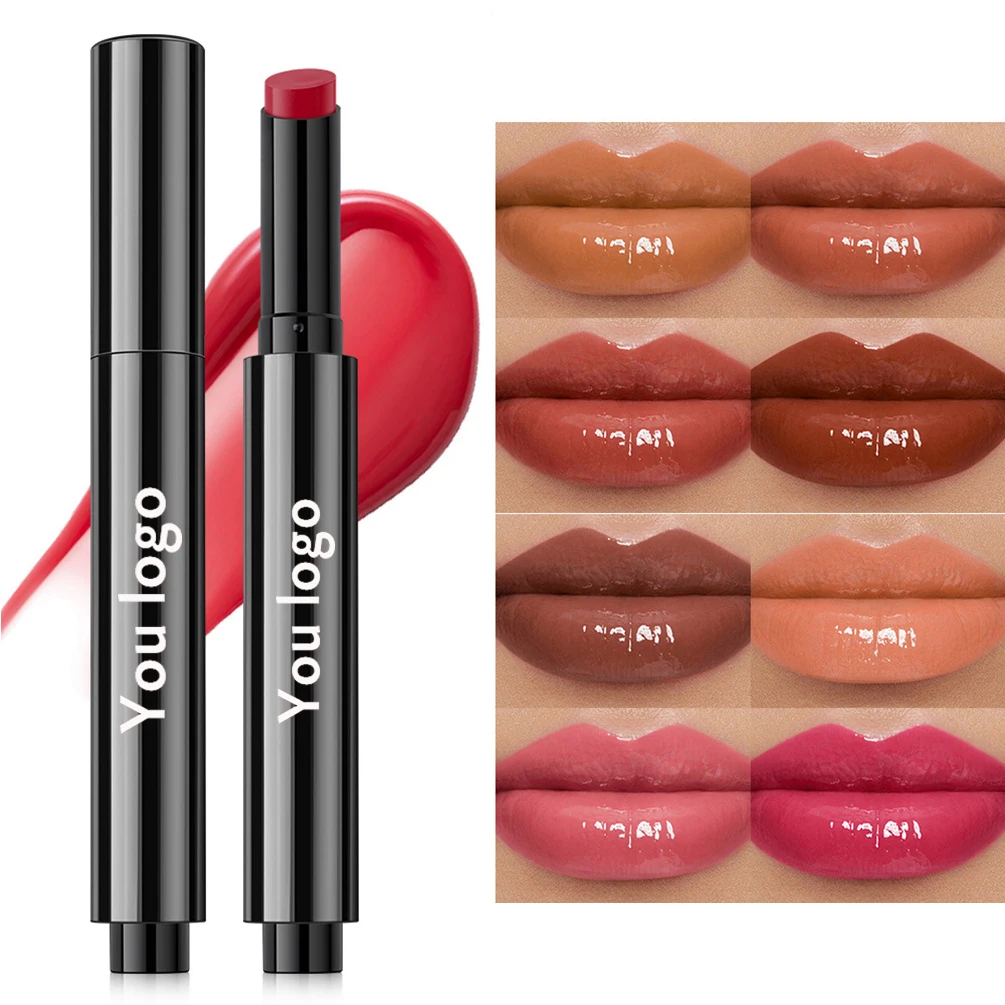 Private Label Custom Logo Vegan Lipstick Mirror Glossy Hydrating Long Lasting Press Type Wholesale Makeup Matte Lip Stick