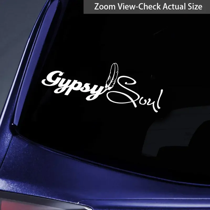 GYPSY SOUL FEATHER Vinyl Die Cut Bumper Car Stickers For Truck Bike Scooter Snowmobile Wall Art JDM Universal Silhouette Decals