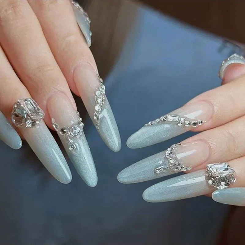

10pcs Clear Soft Nail Tips Full Cover Extra Short Ballet Fake Nails For Nail Extension And Art Design Manicure Decoration