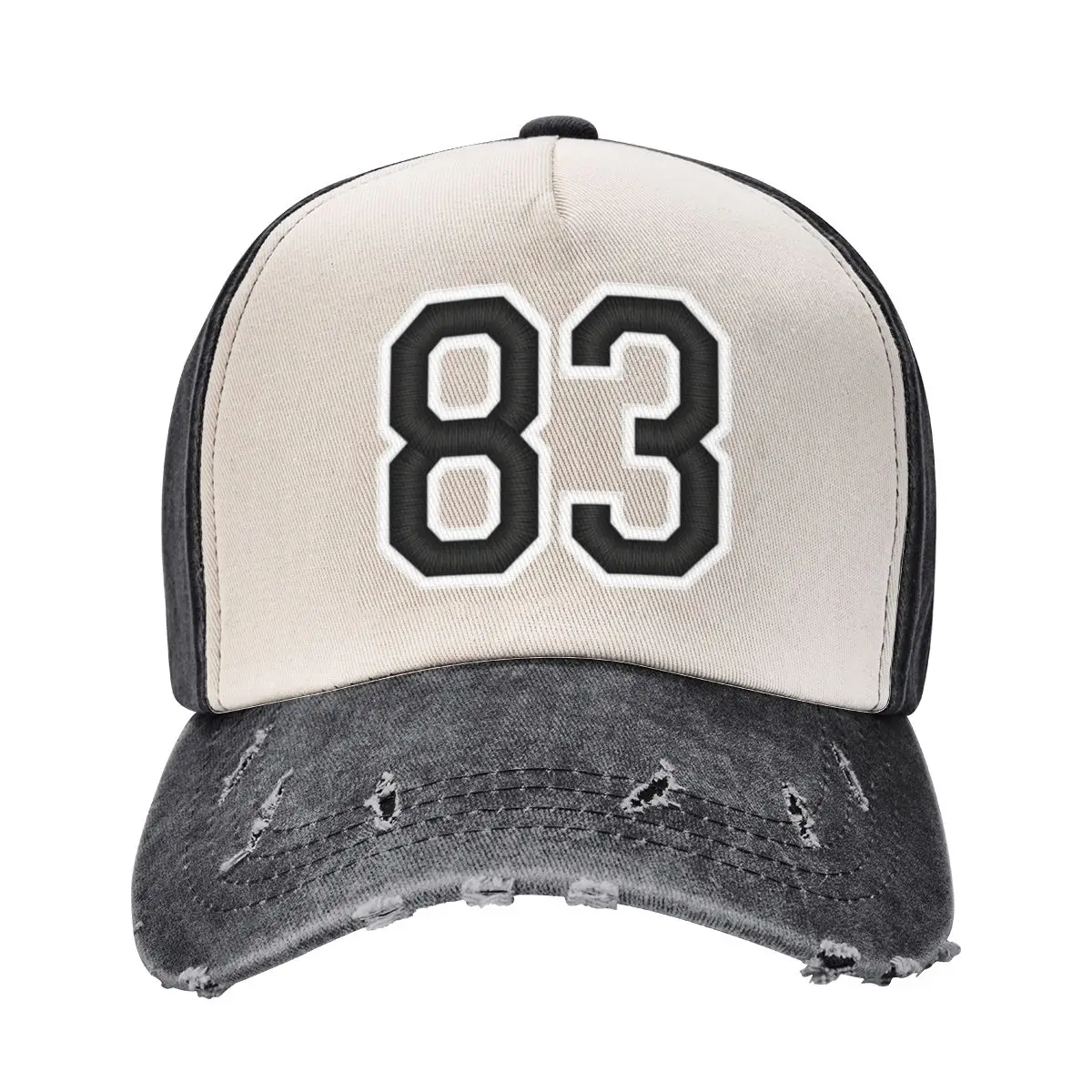 83 Black Jersey Sports Number eighty-three Football 83 Baseball Cap Trucker Hat Cosplay Gentleman Hat Woman Men's