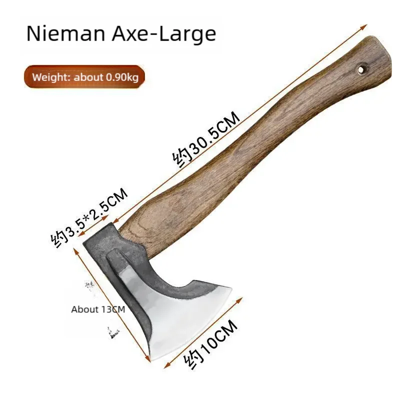 

Outdoor classic Niman battle axe camping chopping wood, cutting trees, chopping bones, forging axe with leather cover, hand axe