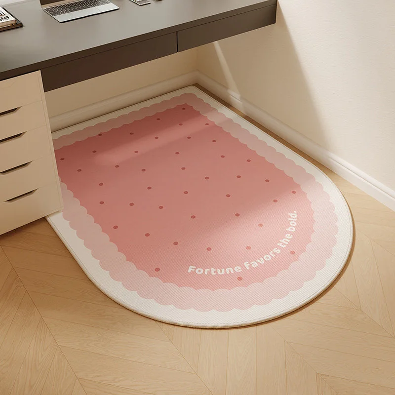 VIKAMA Color Gradient Wave Point Semi-Circular Gaming Chair, Floor Mat, Small Fresh Anti Slip Carpet, Indoor Home Decoration