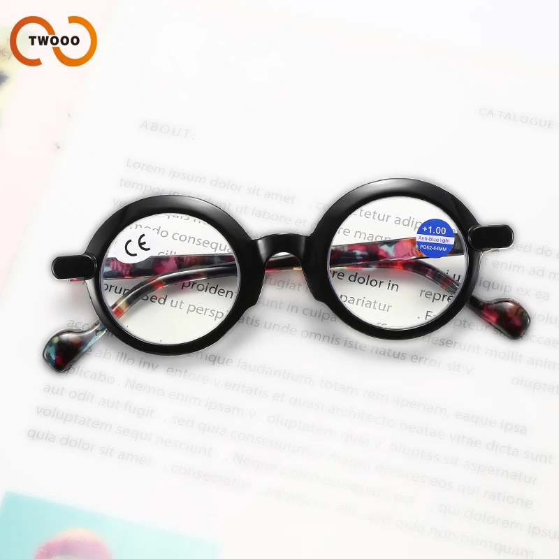 6 قطع من قارئات حجب الضوء الأزرق ذات الإطار الدائري - ريترو وأنيق، الطاقة: 1.00-3.50