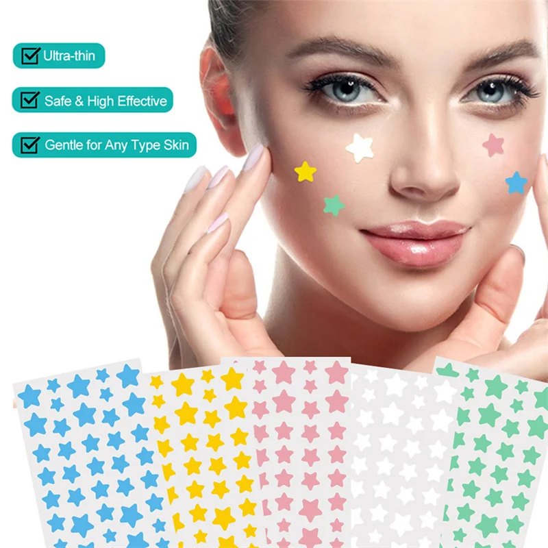 10Pcs Invisible Acne Removal Skin Care Stickers Pentagram Colored Acne Patch Pimple Patch Face Spot Beauty Makeup Tool