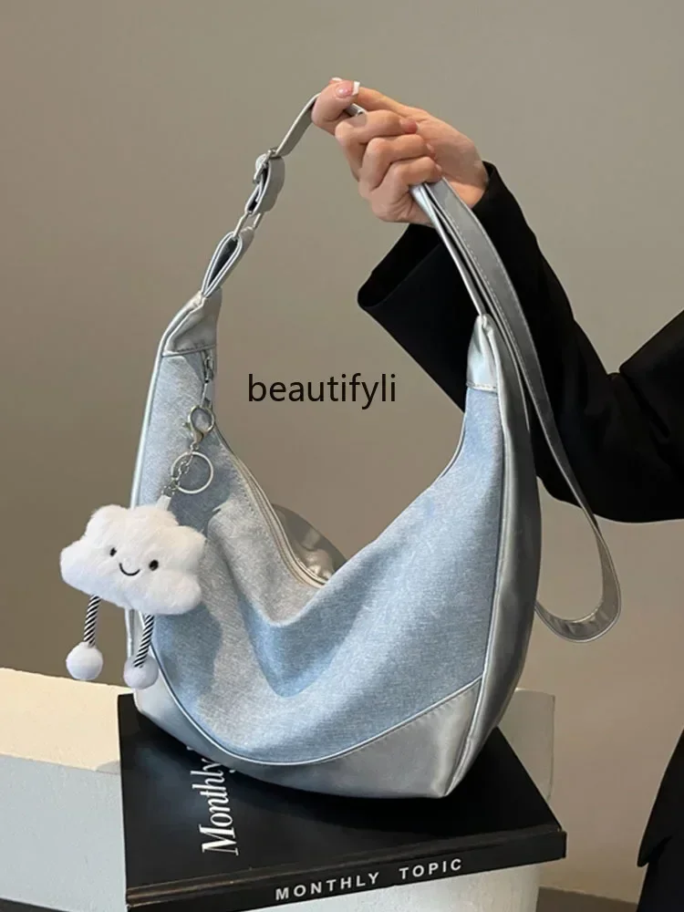 

Korean Style Trendy Underarm Dumpling Bag Women's New Fashion Simple Large Capacity Shoulder Bag Casual All-Matching Women's Bag