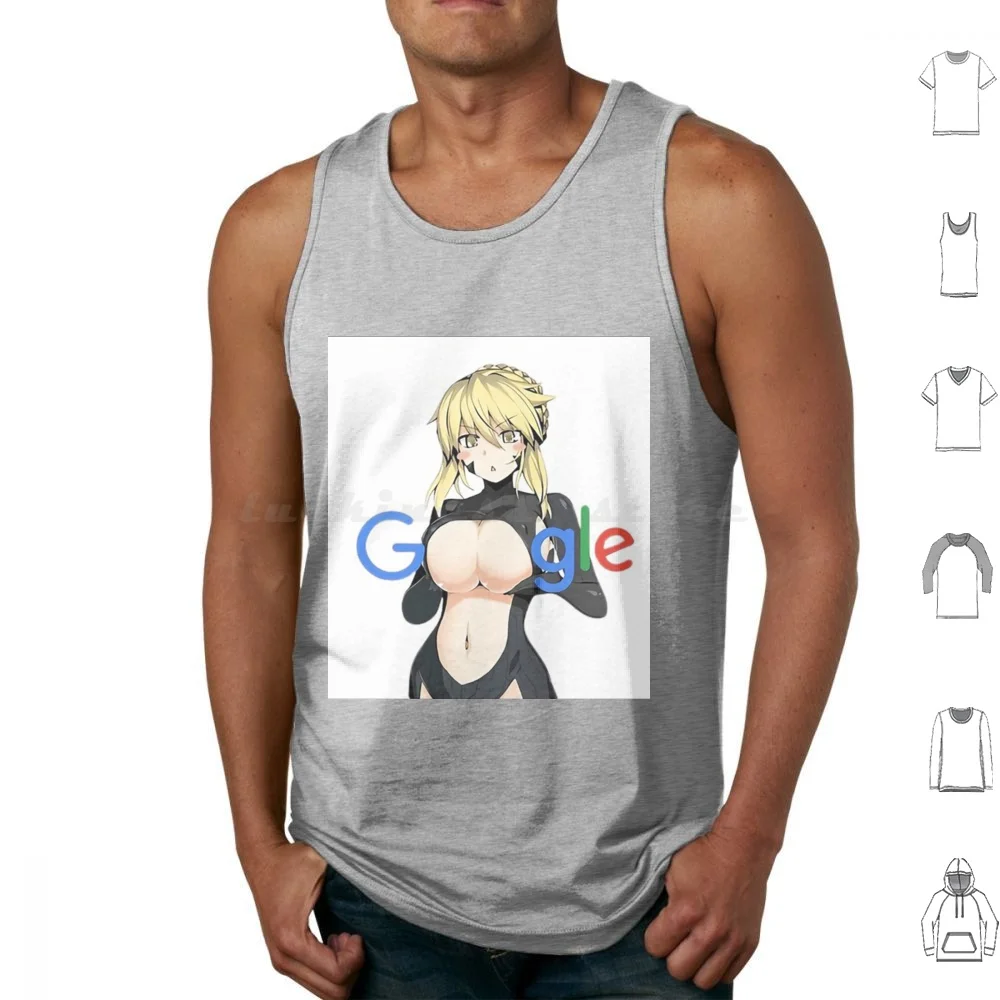 Girl-R29 Poster Tank Tops Print Cotton Lewd Hentai Hentaii Ecchi Ecchii Sfw Nsfw Breasts Breast Boobs Tits Oppai