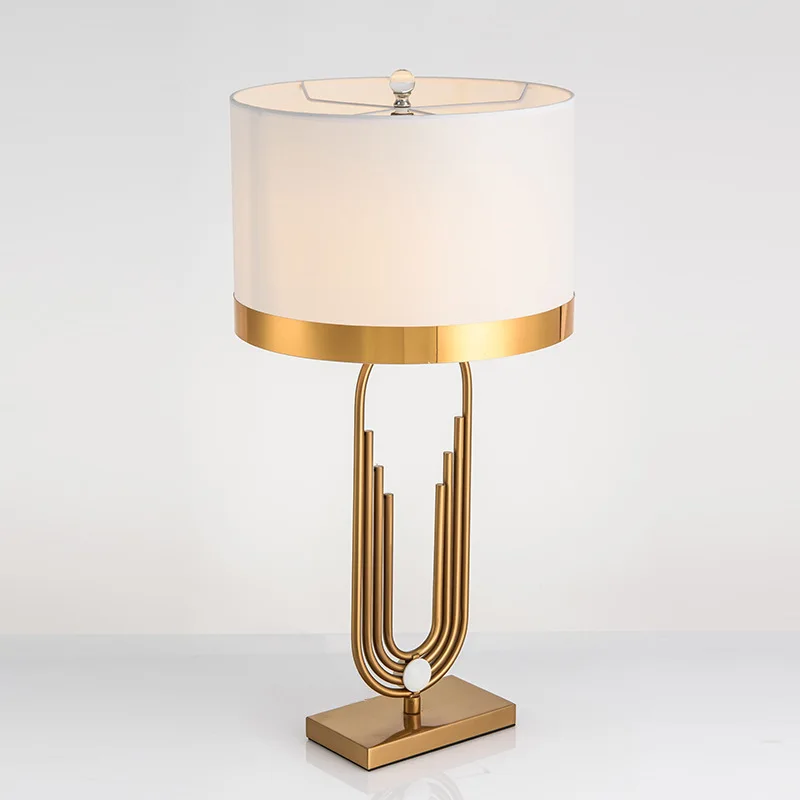 Passionate Lighting American Vintage Hotel Bedside Bedroom Living Room Nordic Fabric Lampshade Light Emitting Diode Metal