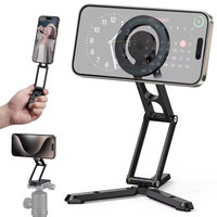 2025 Foldable Magnetic Phone Tripod Stand Selfie Stick Desktop Magnet Phone  Holder for Iphone 15 14 13 12 Samsung Magsafe Case