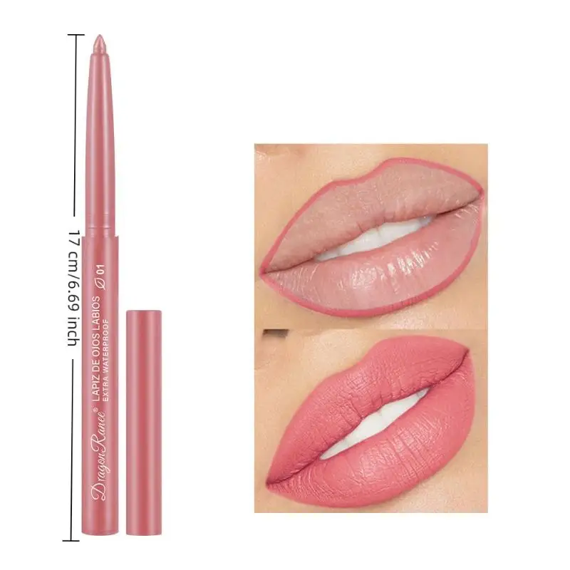 1 szt. 12 Kolorów Matowa Pomadka w Płynie Wodoodporna Długotrwała Automatyczna Konturówka do Ust Makijaż Błyszczyk do Ust Konturówka dla Początkujących