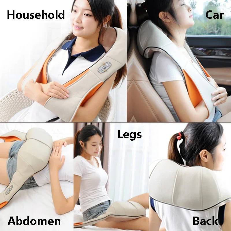 U Shape Pillow Massage Car/Home Use Neck and Back Massage Shoulder Infrared Heated Shawl Electrical Shiatsu Body Massager