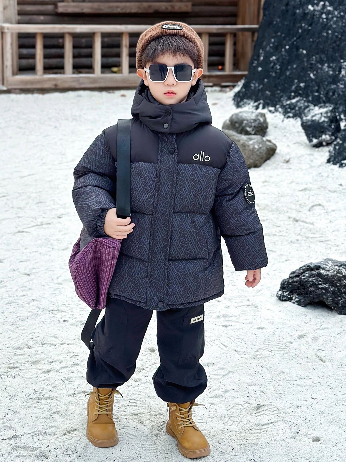 

Thiened down Cotton Jaet for Boys Children's Winter Clothes Sli Boys' Cotton Coat Warmth Youth Faion Long Sve