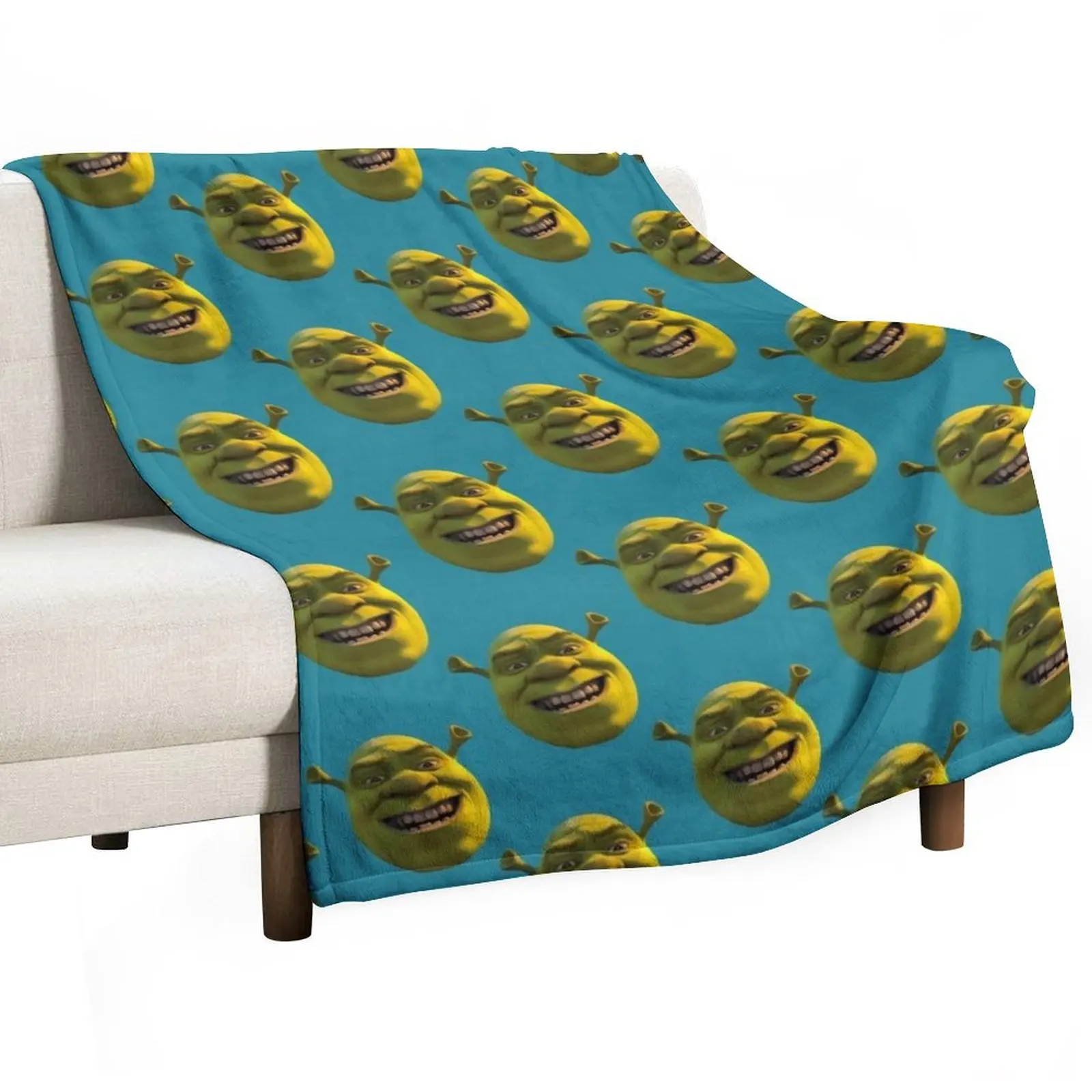 

FACE SHREK shrek meme funny shrek Throw Blanket Sofas Blankets For Bed Blankets