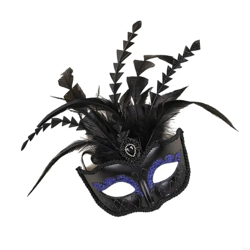 Masquerades masker voor dames veer Rhinestones Venetians Mask Party prom ball masker Halloween Cosplay kostuums H7EF