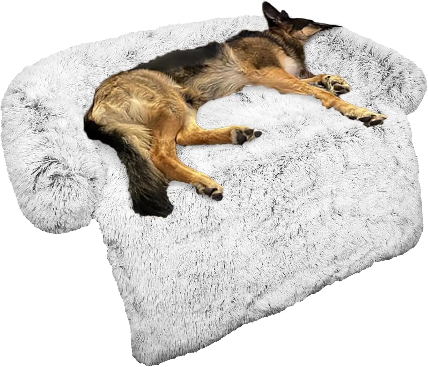 Cama de Perro de Felpa Suave con Funda Extraíble y Lavable para Perros Grandes, Medianos y Pequeños, y Gatos, Gris Claro