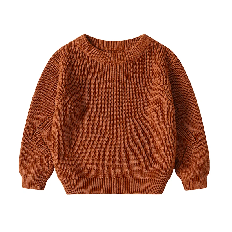 Kids Baby Boys Girls Long Sleeve Pure Color Sweaters Autumn Winter Baby Boy Girl Knit Children\'s Sweaters