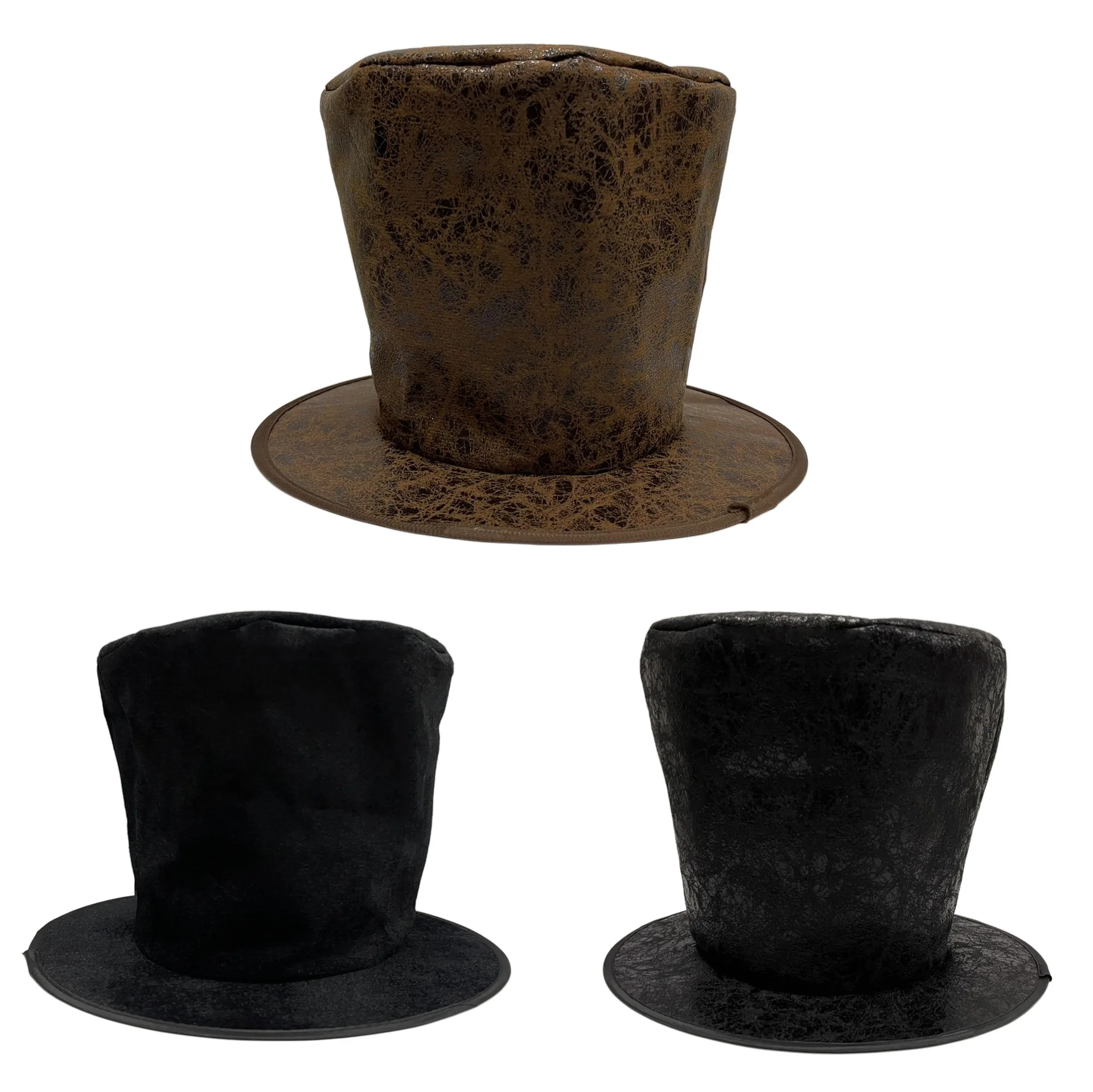 33x20cm Retro Magician High Hat Performance Hat Black Jazz Bowler Hat British Fashion Casual Gentleman Hat