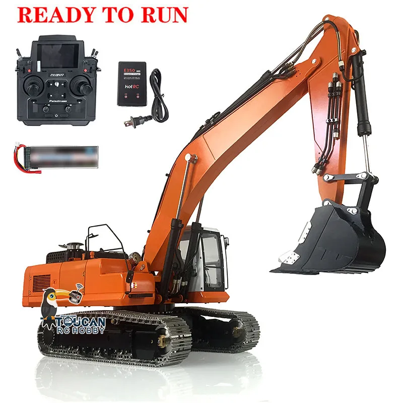 AC360 LESU 1/14 Metal Hydraulic RC Excavator PC360 Engineering Digger Assembled Painted Model Toy Battery Charger THZH1201