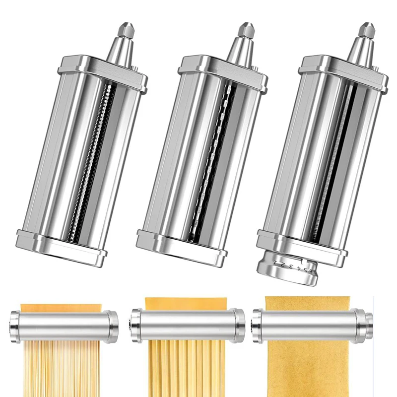 Pasta Maker Stainless Pasta Spaghetti Fettucine Steel Roller Stand Mixer Noodle Press Attachment Kitchen Tools For KitchenAid