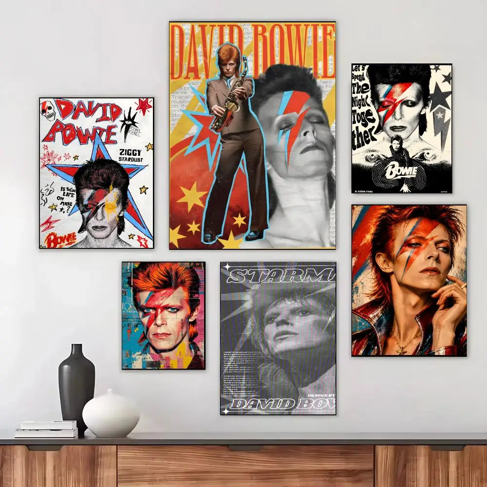 David Bowie singer Poster Modern Aesthetic Wall Art Print Minimalist Bedroom Living Room Home Decor Gift