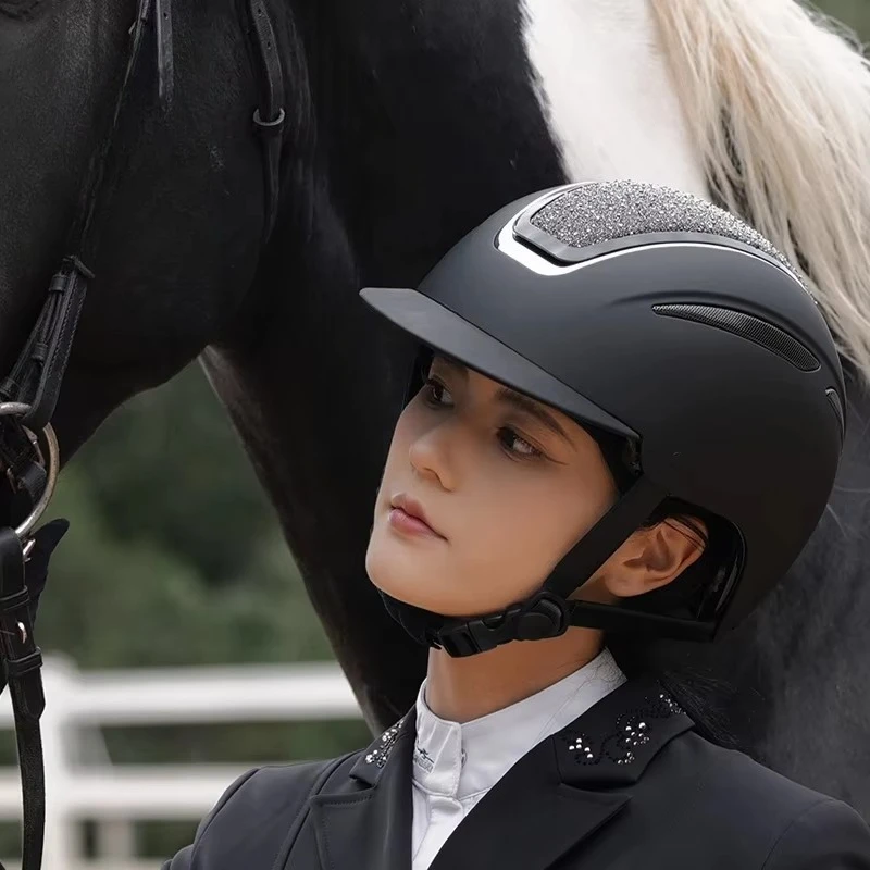 Unisex Adjustable Equestrian Helmet Co-branded Riding Hat Equipment Set Accessory