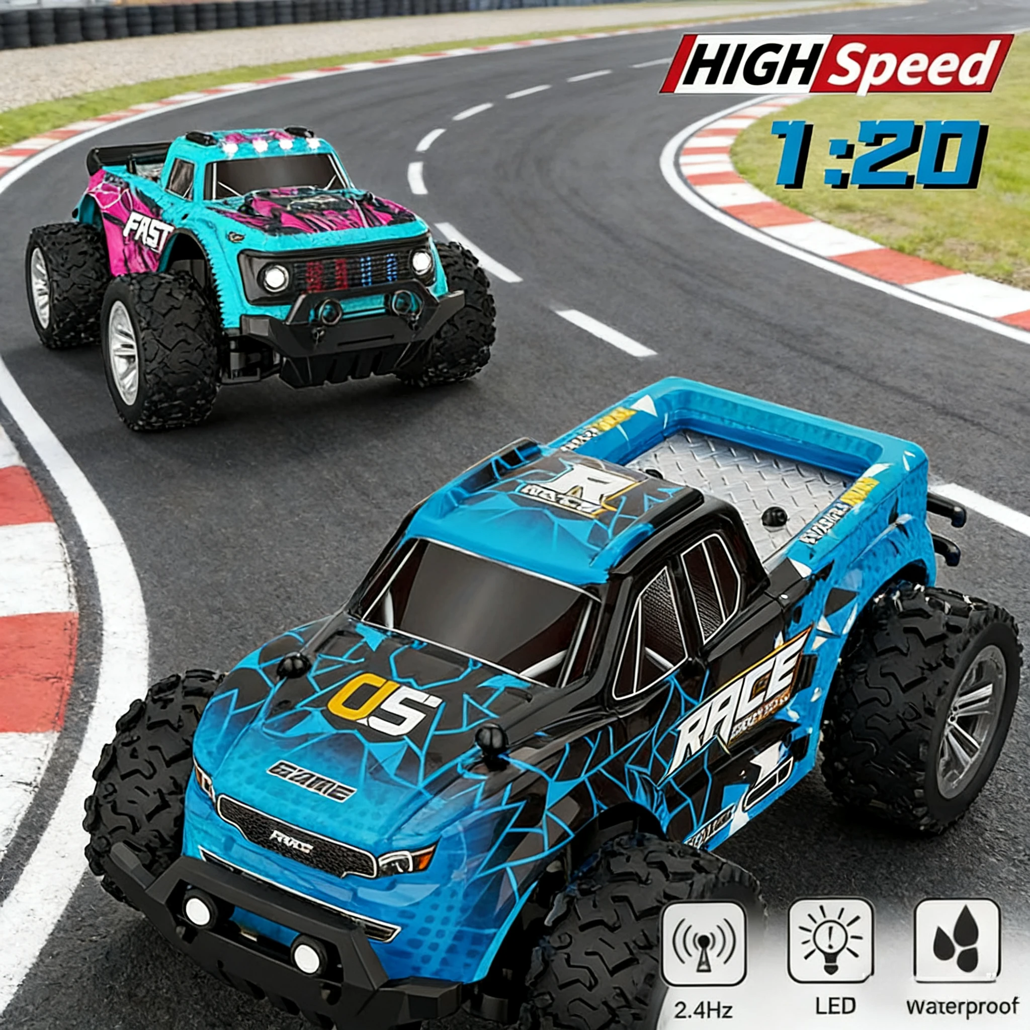 

1:20 KF24 & KF23 Model RC Car With LED Light 2WD Off-road 2.4G Remote Control Car Climbing Vehicle Outdoor Cars Kids Toys Gifts