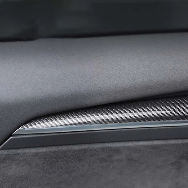2022 New Model3 / Y Car Door Trim Cover Real Carbon Fiber Stickers For Tesla Model 3 2021 Accessories