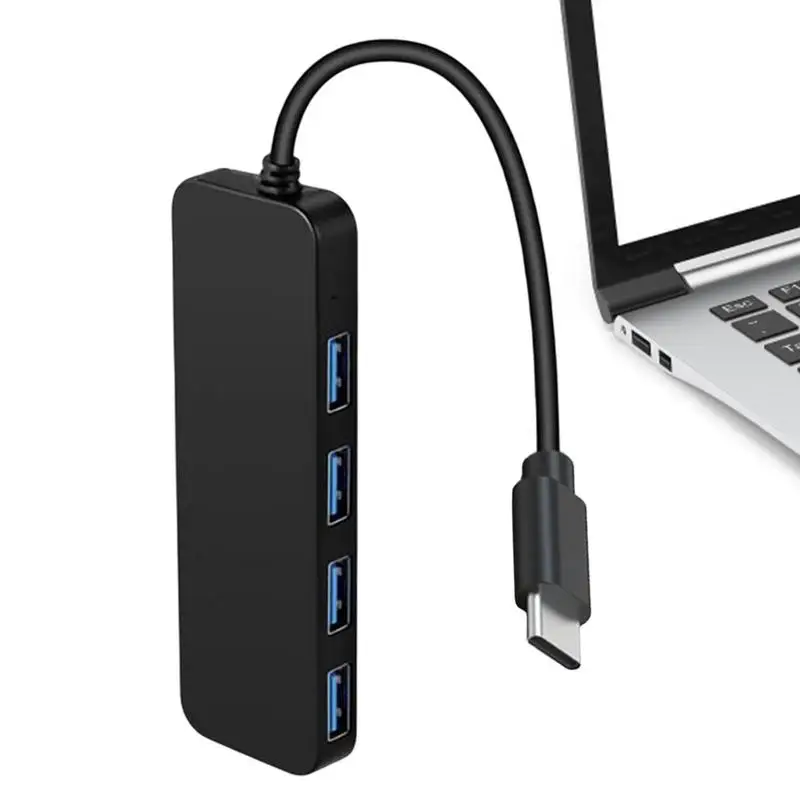 4 منافذ USB 2.0/3.0 نوع C 3.0 HUB عالية السرعة متعددة الفاصل USB محول المتوسع كابل للكمبيوتر المكتبي والكمبيوتر المحمول