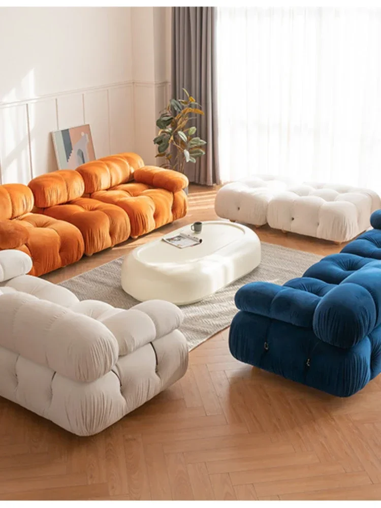 Lamb Velvet Combination Sofas Freely Arranged Customized for Living Room Sofas  Corner Sofa  Living Room Furniture