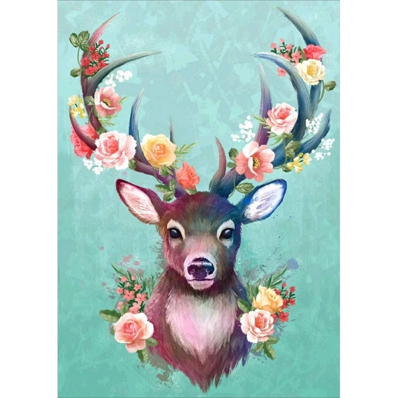 Deer Diamond Painting- Diamond Painting Kits, Full Coverage, Round Rhinestone, For Adults Craftwork For Indoor Decor