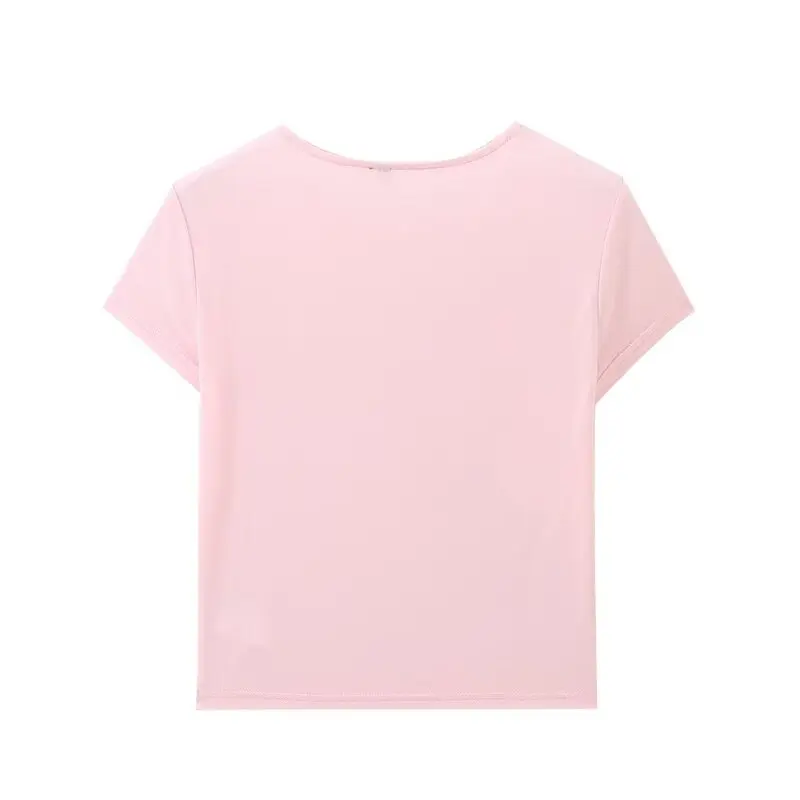 New Autumn 2024 Women's Nylon round Ne ort Sve T-irt Floral Print Casual Sle ort Length Faionable Top
