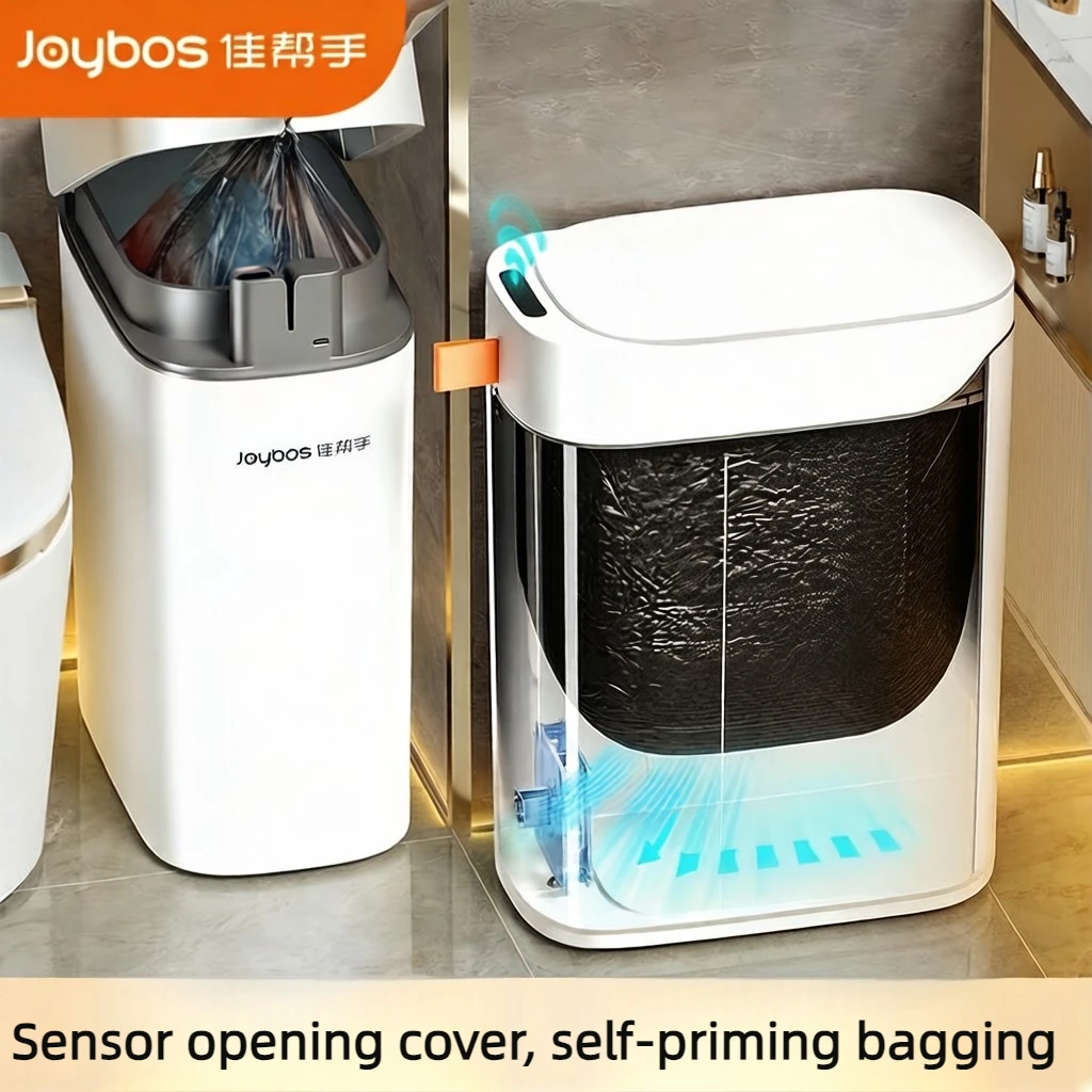 JOYBOS Automatic Adsorption Bags Trash Can With Lid Smart Sensor Garbage Waterproof Bucket Infrared Sensor Trash Can For Home
