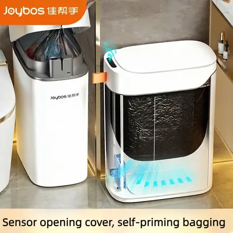 JOYBOS Automatic Adsorption Bags Trash Can With Lid Smart Sensor Garbage Waterproof Bucket Infrared Sensor Trash Can For Home