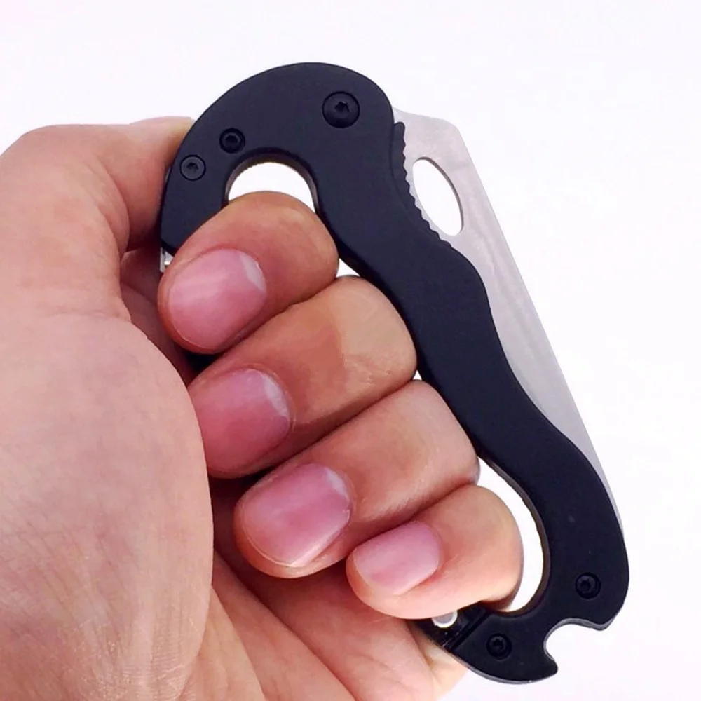 Portable Pocket Knife Stainless Steel Mini Carabiner Folding Multifunction Hanging Buckle Military Tactical Mountain Climb EDC