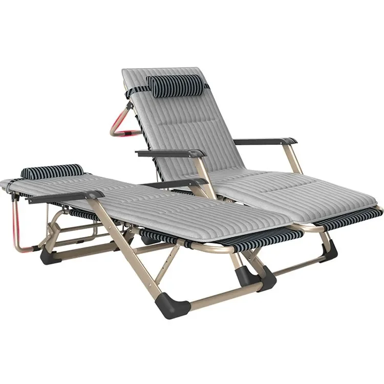 2026 Portable Adjustable Camping  Metal Dual-purpose Lounge Outdoor  Cheap  Folding Recliner Zero Gravity Beach Chair