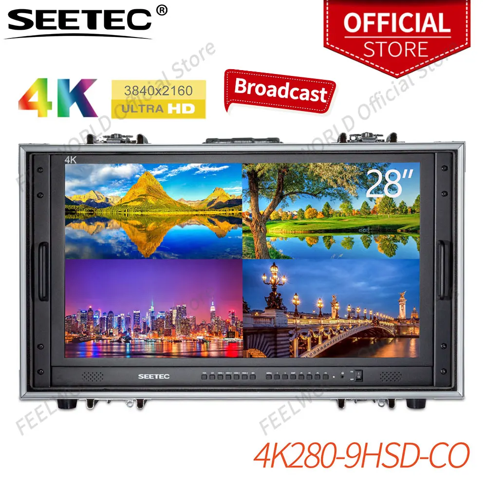 

Seetec 28 Inch 4K Broadcast Monitor for CCTV Monitoring Making Movies Ultra HD Carry-on LCD Director Monitor 4K280-9HSD-CO