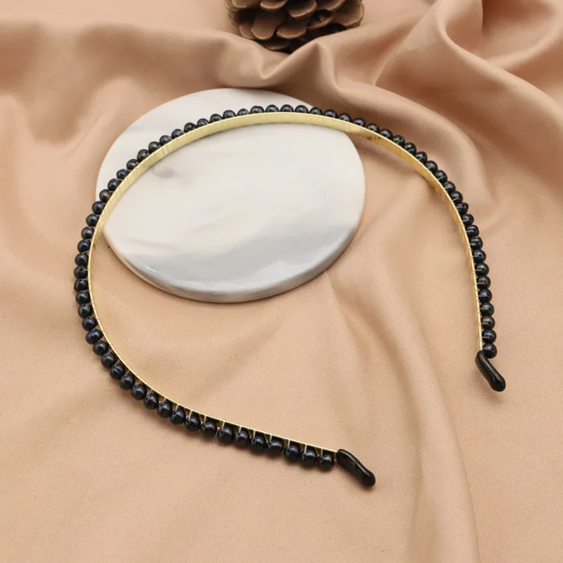 

Non-Slip Hairbands Fashion Natural Freshwater Pearl Hair Band Women Hair Hoop Bands Headband Girls Hair Accessories Headdress