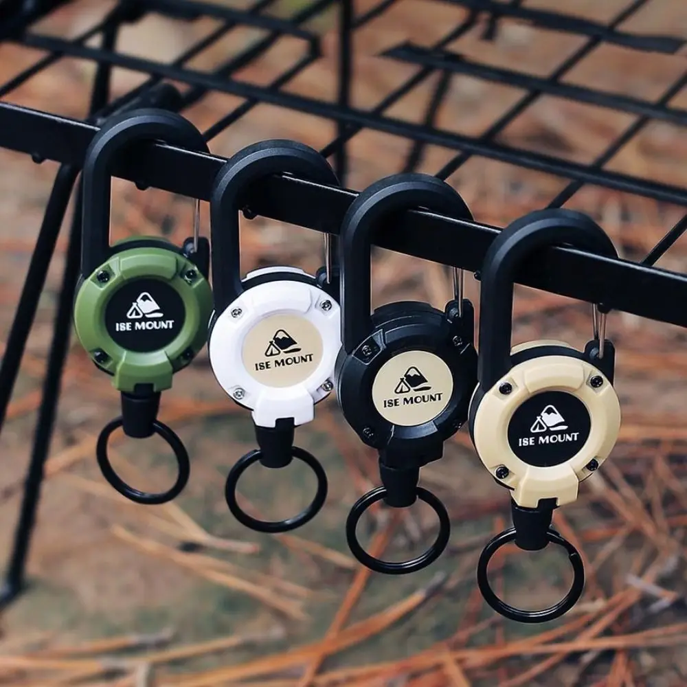 

Steel Wire Rope Pull Reel Carabiner Heavy Duty Retractable Key Chains Easy Pull Buckle Carabiner Steel Wire Rope Buckle