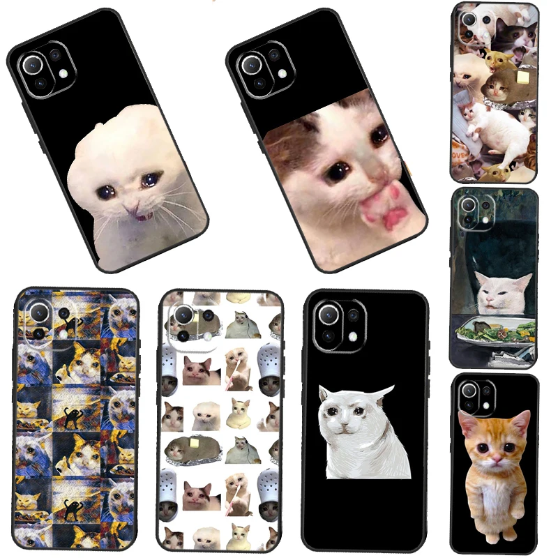 Crying Cat Memes Case For POCO X4 GT F4 F3 M3 M4 X3 Pro Cover For Xiaomi 12 11T Pro 12S Ultra Mi 11 Lite