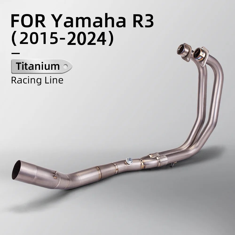 For Yamaha R3 R25 MT03 2015-2024 Titanium Alloy Motorcycle Exhaust Front Link Pipe 51mm Escape Moto System Header Tube Modified