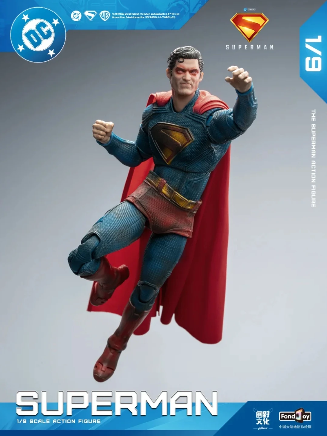 Fondjoy batalha danificada superman figura de ação dc liga da justiça figuras detetive quadrinhos superman modelo estátua móvel brinquedos